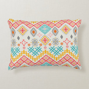 Tribal art: boho geometric print. decorative cushion