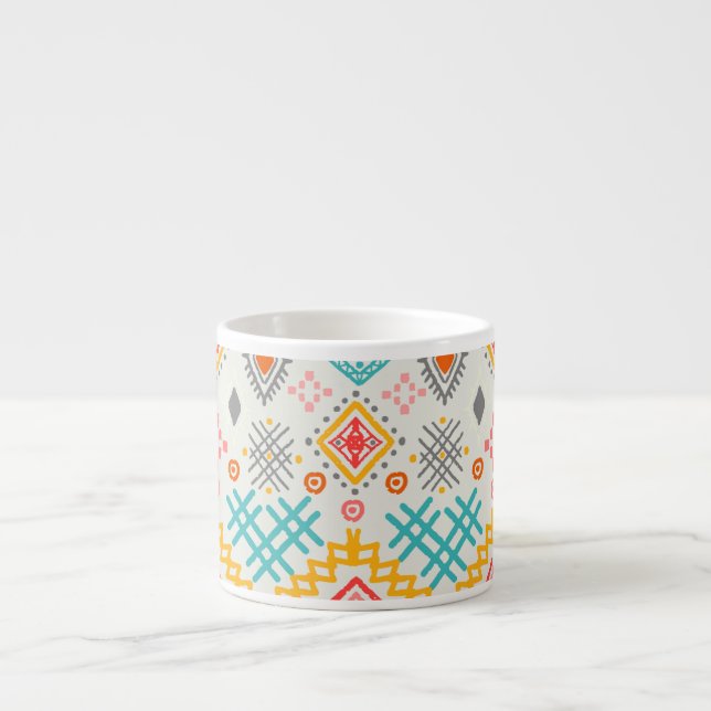 Tribal art: boho geometric print. espresso cup (Front)