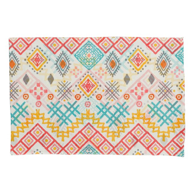 Tribal art: boho geometric print. pillowcase (Front)