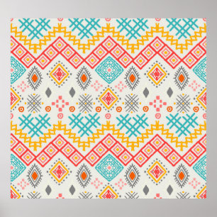 Tribal art: boho geometric print. poster