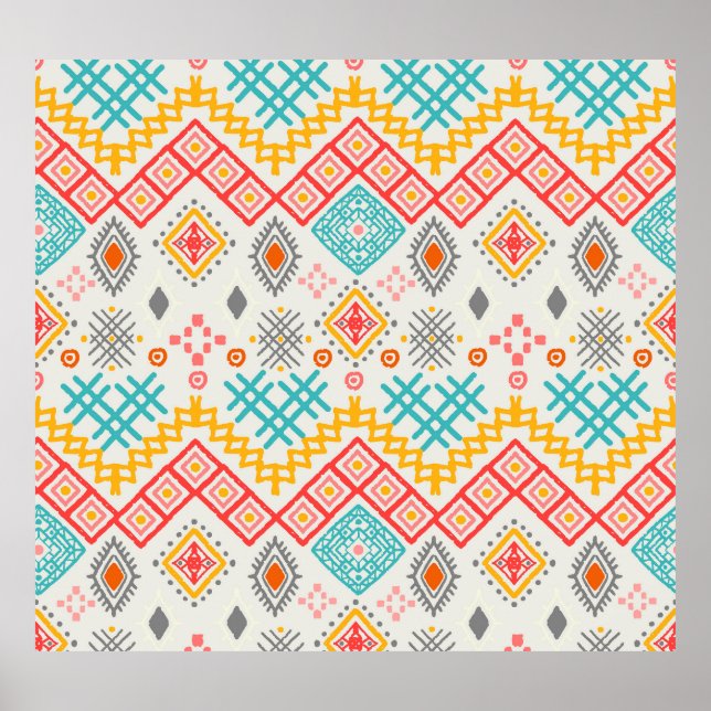 Tribal art: boho geometric print. poster (Front)