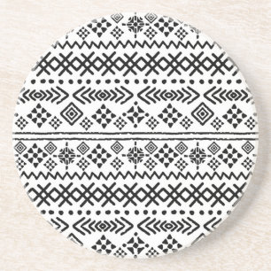 Tribal art boho: geometric seamless. coaster