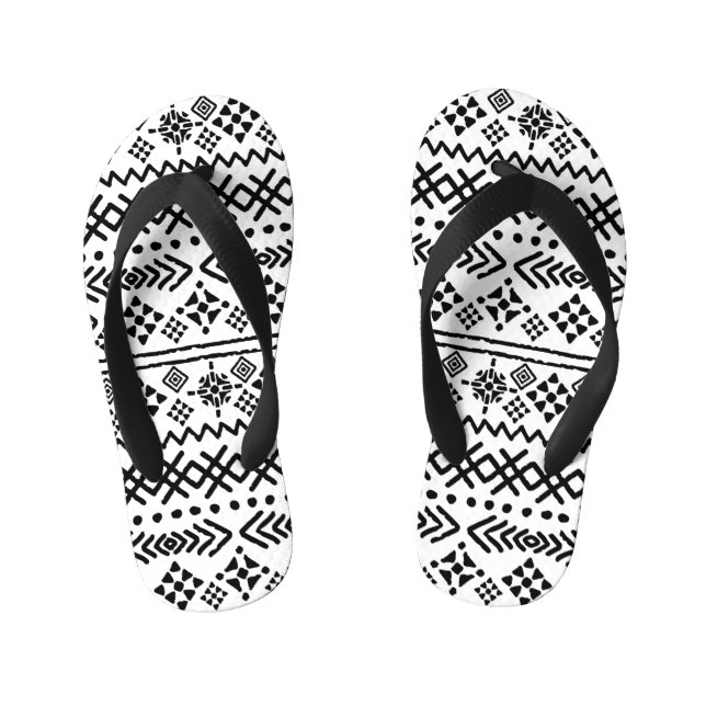 Tribal art boho: geometric seamless. kid's thongs (Footbed)