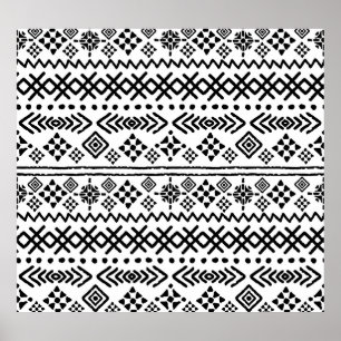 Tribal art boho: geometric seamless. poster