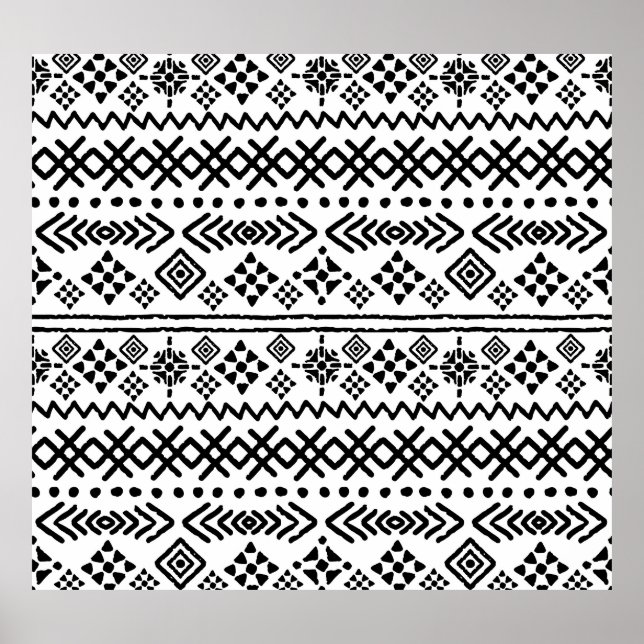 Tribal art boho: geometric seamless. poster (Front)