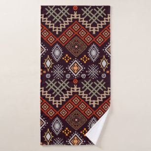 Tribal art boho seamless pattern bath towel