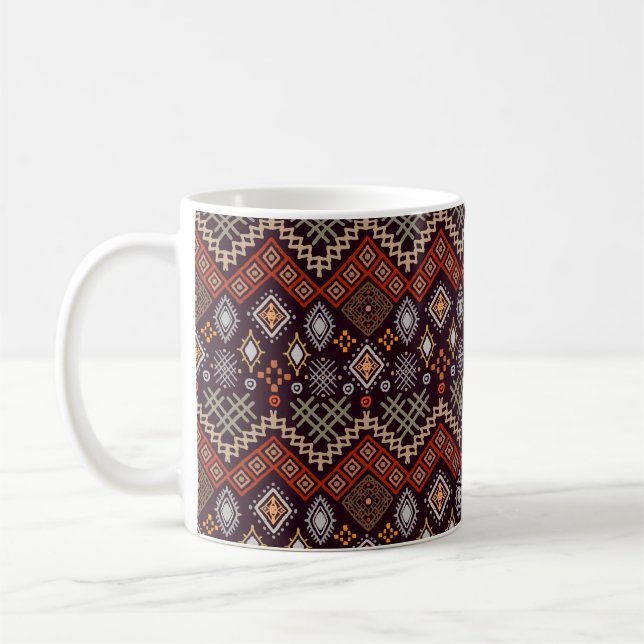 Tribal art boho seamless pattern coffee mug (Left)