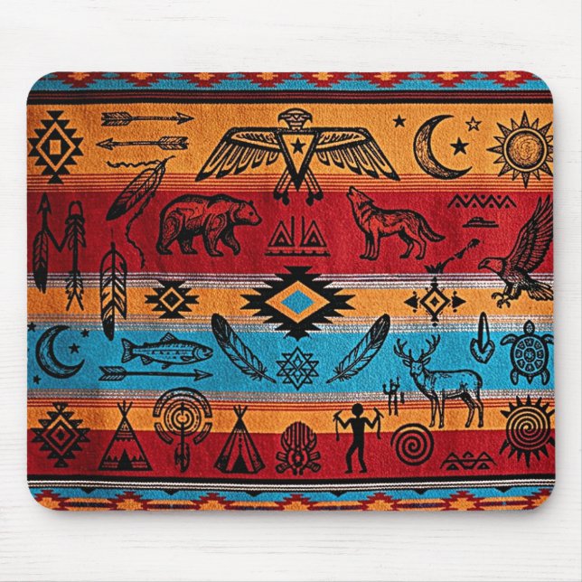 Tribal Art Desk Mouse Pad (Front)
