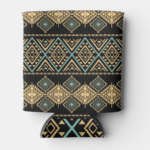 Tribal art, ethnic geometric, colourful pattern. can cooler