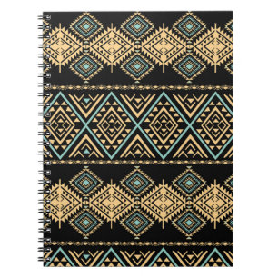 Tribal art, ethnic geometric, colourful pattern. notebook