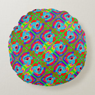 Tribal art inspired design Aboriginal Round Cushion