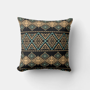 Tribal art pattern. Ethnic geometric print. Aztec Cushion