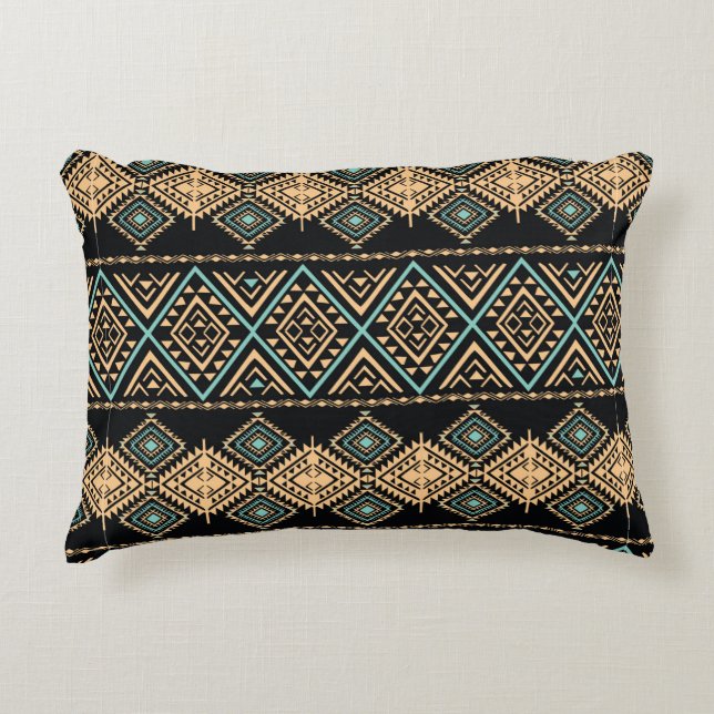 Tribal art pattern. Ethnic geometric print. Aztec  Decorative Cushion (Front)