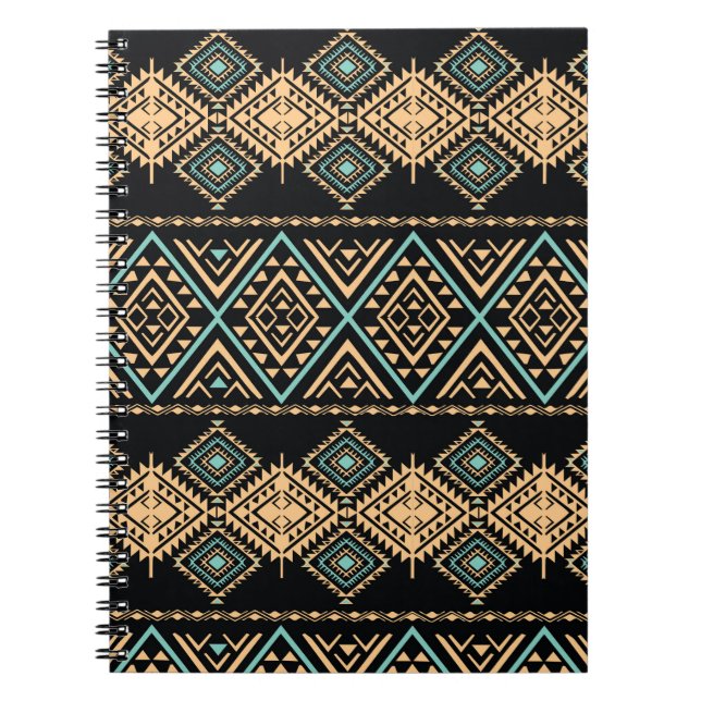Tribal art pattern. Ethnic geometric print. Aztec  Notebook (Front)