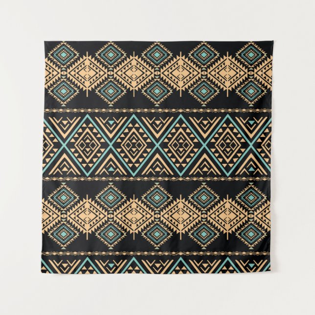 Tribal art pattern. Ethnic geometric print. Aztec  Tapestry (Front)
