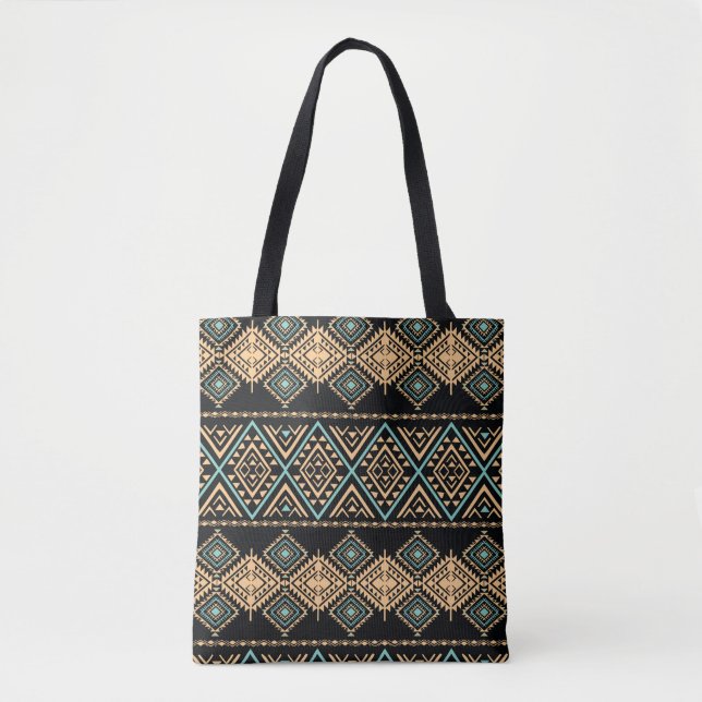 Tribal art pattern. Ethnic geometric print. Aztec  Tote Bag (Front)