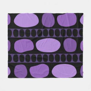 Tribal Art Rock Pattern Black Purple Fleece Blanket