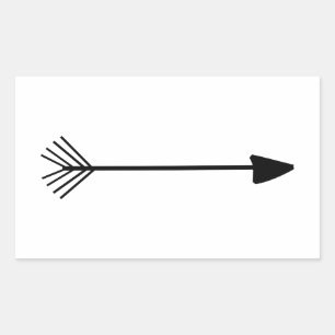Tribal Art Single Black Arrow on Custom Background Rectangular Sticker