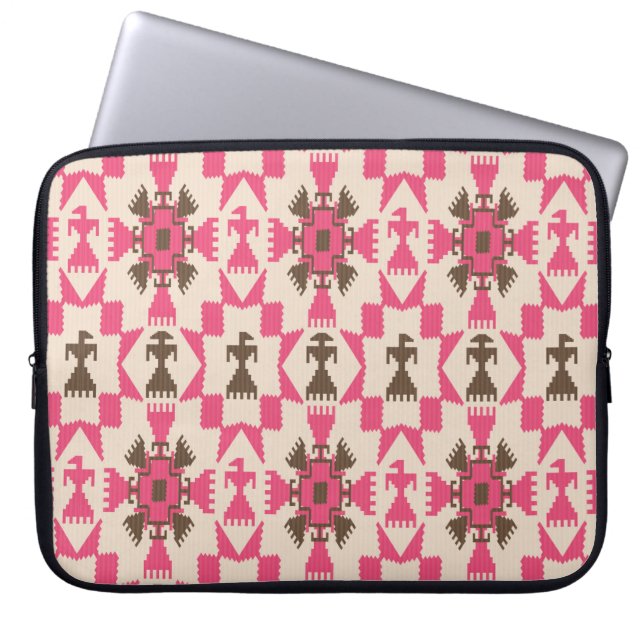 Tribal aztec abstract seamless pattern laptop sleeve (Front)