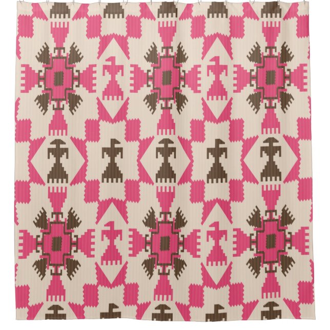 Tribal aztec abstract seamless pattern shower curtain (Front)