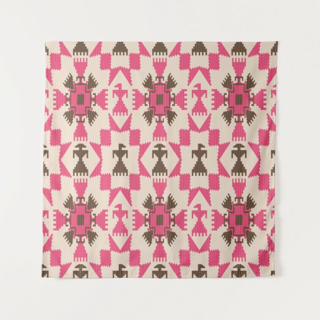 Tribal aztec abstract seamless pattern tapestry (Front)