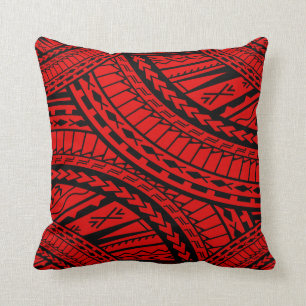 Tribal Aztec Art Red Black Cushion