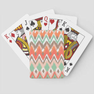 Tribal aztec chevron zig zag stripes chic pattern playing cards