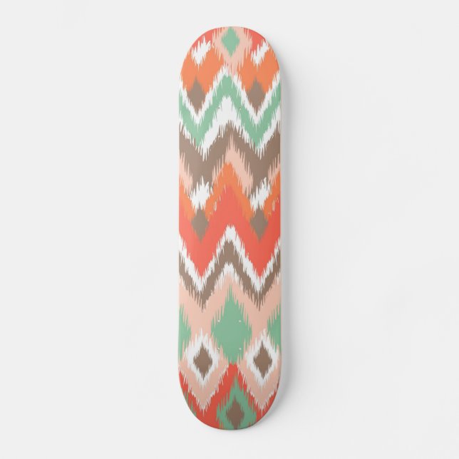 Tribal aztec chevron zig zag stripes chic pattern skateboard (Front)