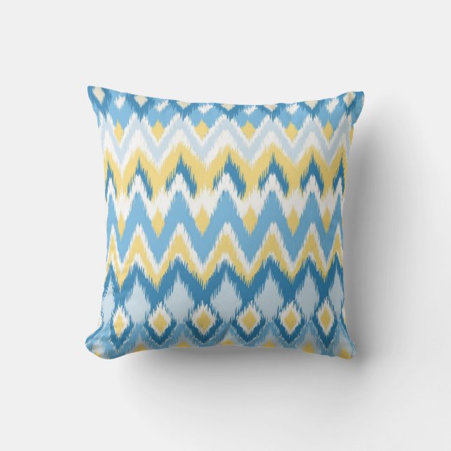 Tribal aztec chevron zig zag stripes ikat pattern cushion (Front)