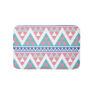 Tribal aztec colourful pattern bath mat