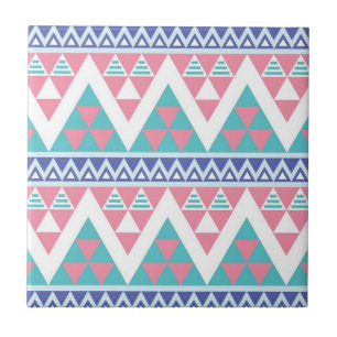 Tribal aztec colourful pattern ceramic tile