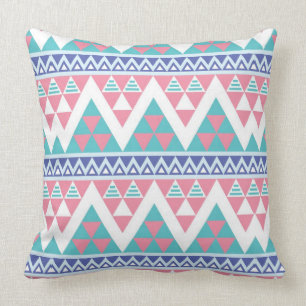 Tribal aztec colourful pattern cushion