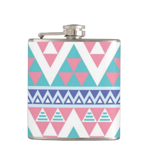 Tribal aztec colourful pattern hip flask