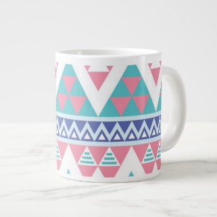 Tribal aztec colourful pattern large coffee mug