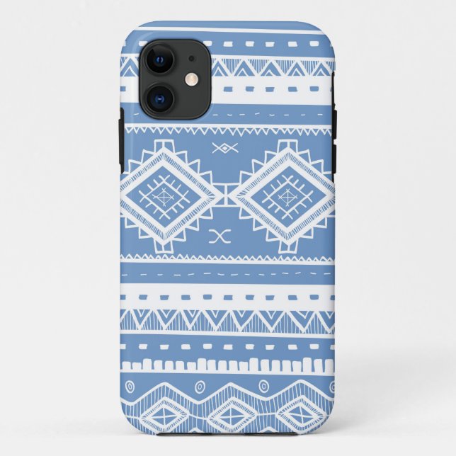Tribal Aztec Lace Pattern (periwinkle blue) Case-Mate iPhone Case (Back)