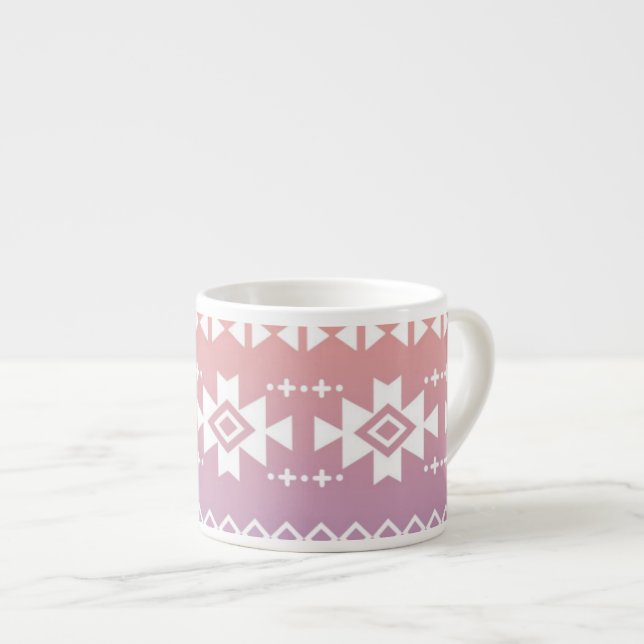 Tribal aztec ombre pattern espresso cup (Front Right)