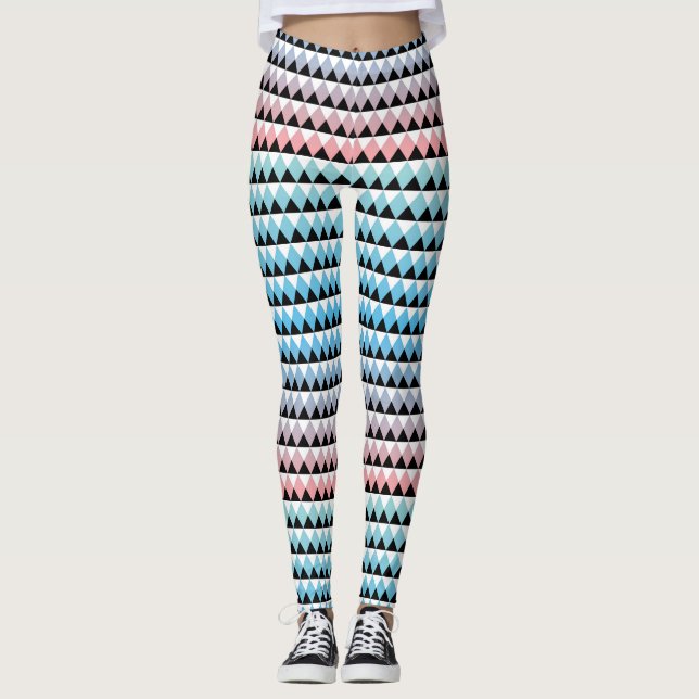 Tribal Aztec Ombre Pattern Leggings (Front)