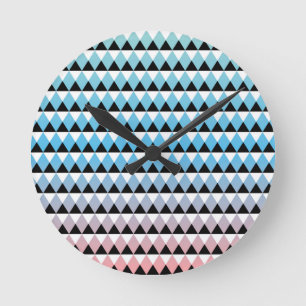 Tribal Aztec Ombre Pattern Round Clock