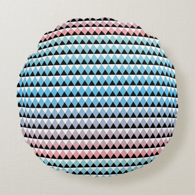 Tribal Aztec Ombre Pattern Round Cushion (Front)