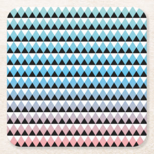 Tribal Aztec Ombre Pattern Square Paper Coaster