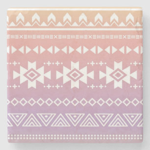 Tribal aztec ombre pattern stone coaster