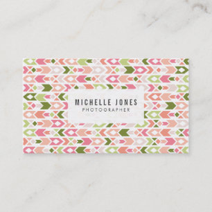 Tribal Aztec Pattern Photographer Business Cards