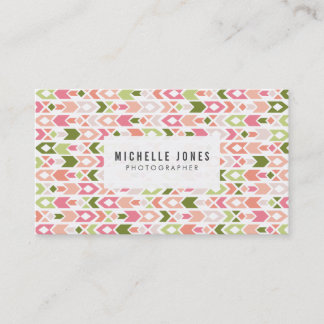 Tribal Aztec Pattern Photographer Business Cards