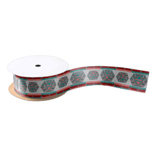 Tribal Aztec Pattern Satin Ribbon