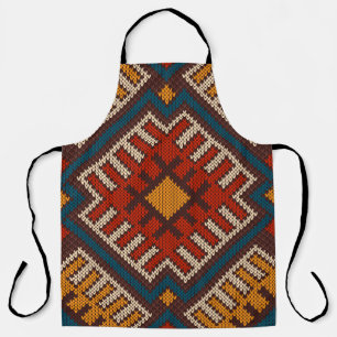 Tribal Aztec seamless pattern on the wool knitted Apron