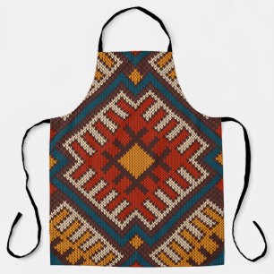 Tribal Aztec seamless pattern on the wool knitted Apron