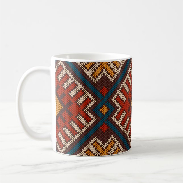 Tribal Aztec seamless pattern on the wool knitted  Coffee Mug (Left)