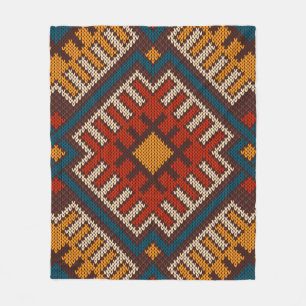Tribal Aztec seamless pattern on the wool knitted  Fleece Blanket