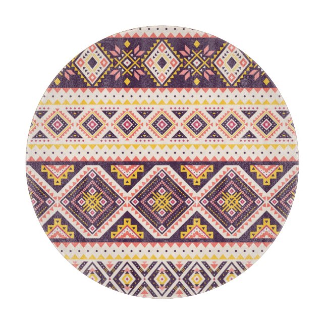 Tribal Aztec striped, geometric pattern. Cutting Board (Front)