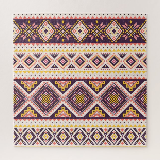Tribal Aztec striped, geometric pattern. Jigsaw Puzzle (Vertical)